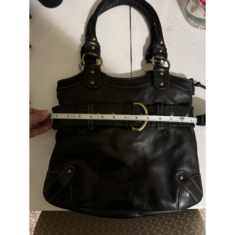 Clarks Belt Buckle Leather Purse Black